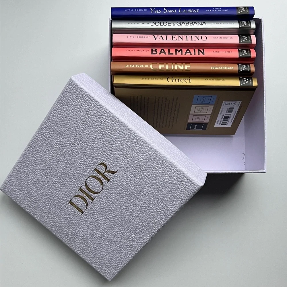Luxury Fashion Book Set (6) + Authentic DIOR Gift Box | Chic Decor